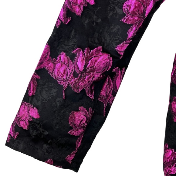 NEW Lulus Elegant Taste Floral Jacquard Mini Dress Black Gray Bright Pink XL NWT - Picture 11 of 16